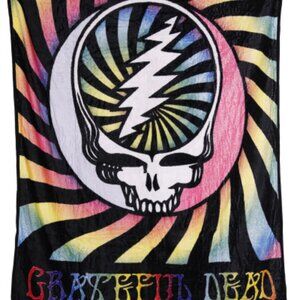 Grateful Dead Steal Your Face Vortex Blanket ~ 50" x 60" ~ Super Soft ~Brand New